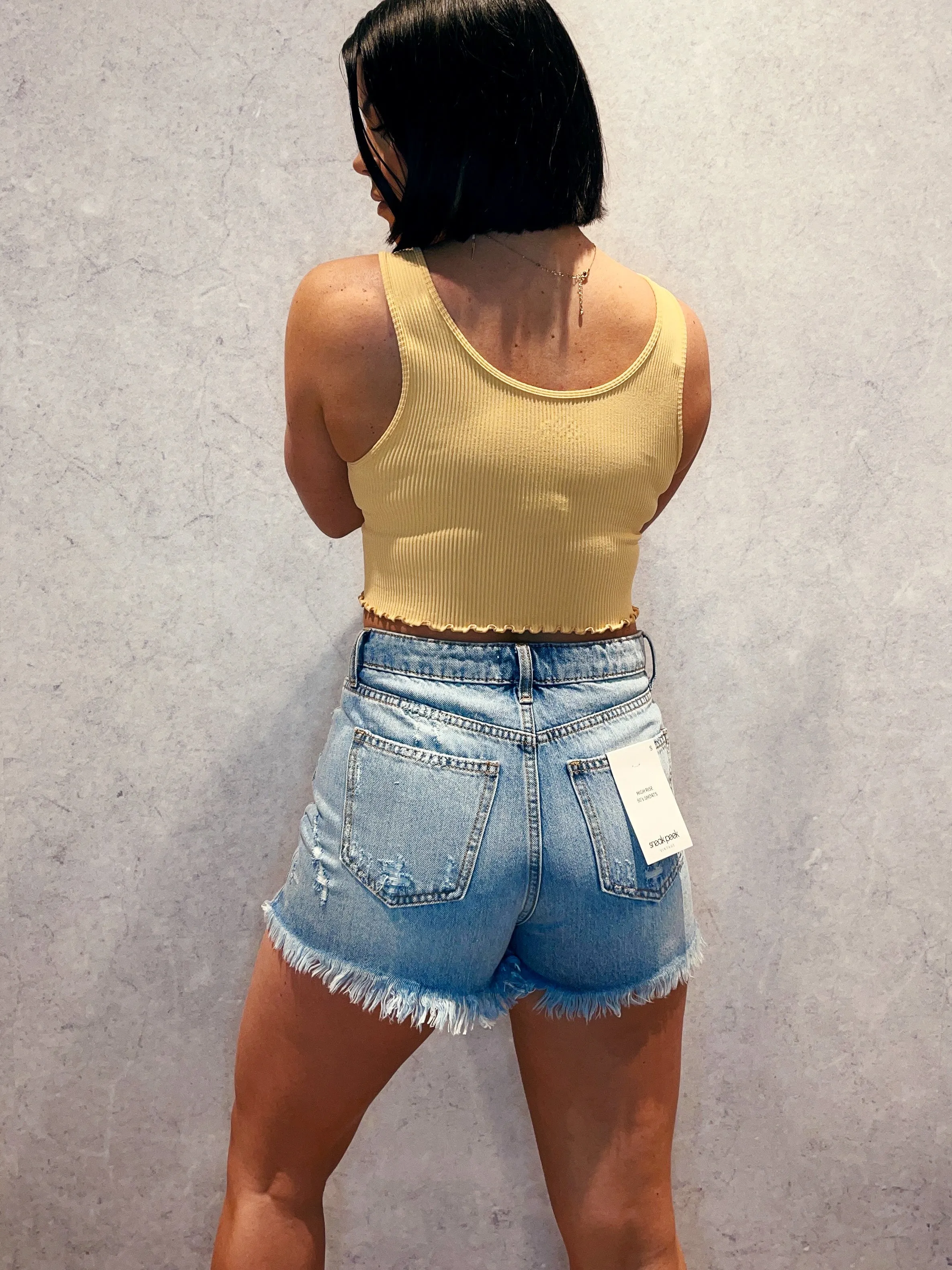 90's Crossover Denim Shorts