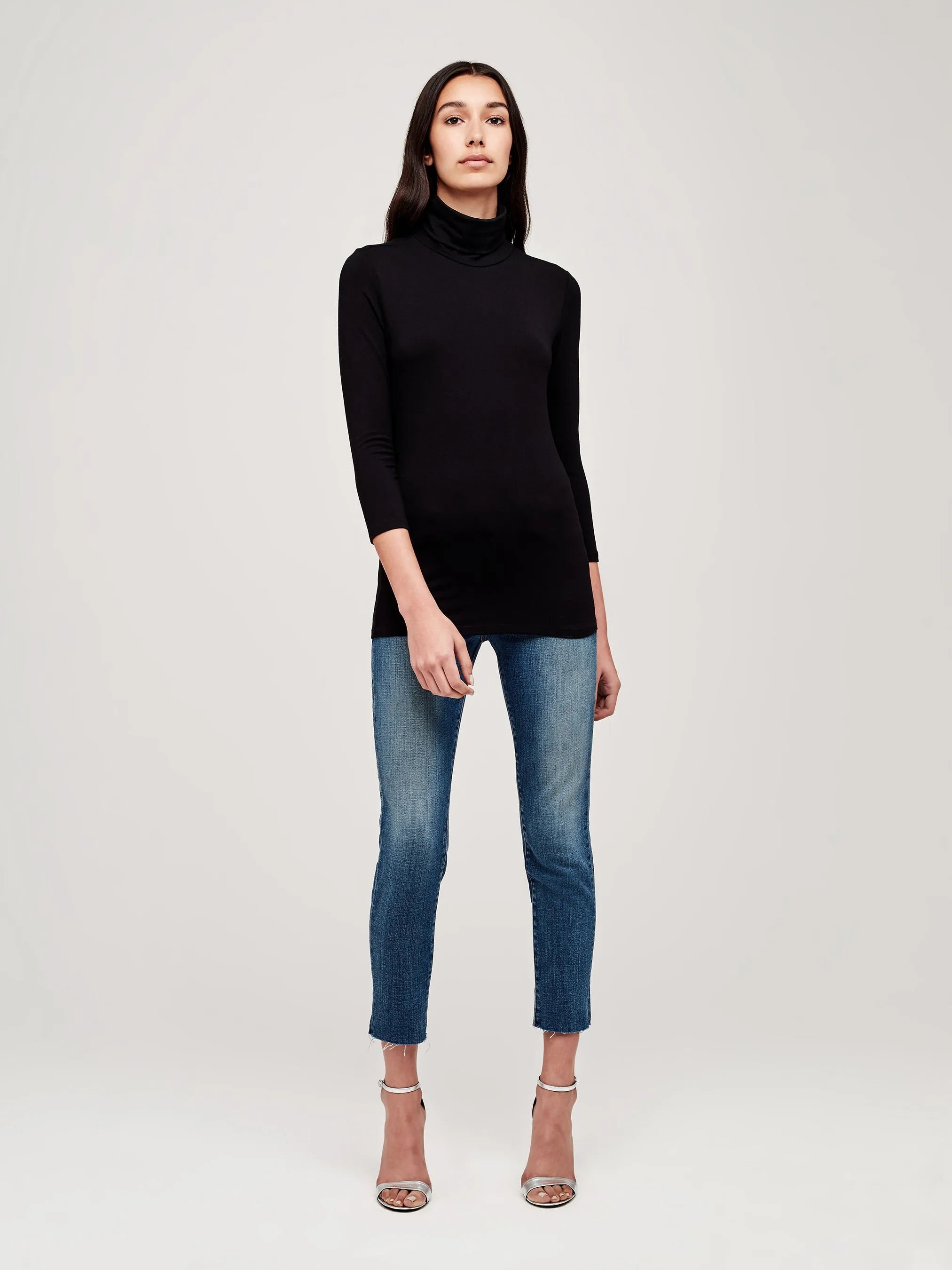 AJA Turtle Neck 3/4 Sleeve Black 5495MJT-BLACk