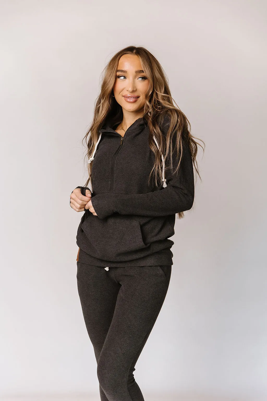 Ampersand Performance Fleece Halfzip Stone Sweatshirt