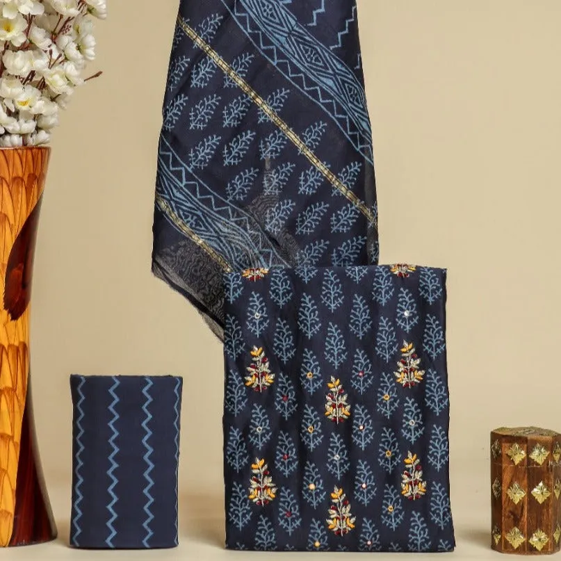 Anchor Thread Chanderi Silk Suit Set (GOTA354)