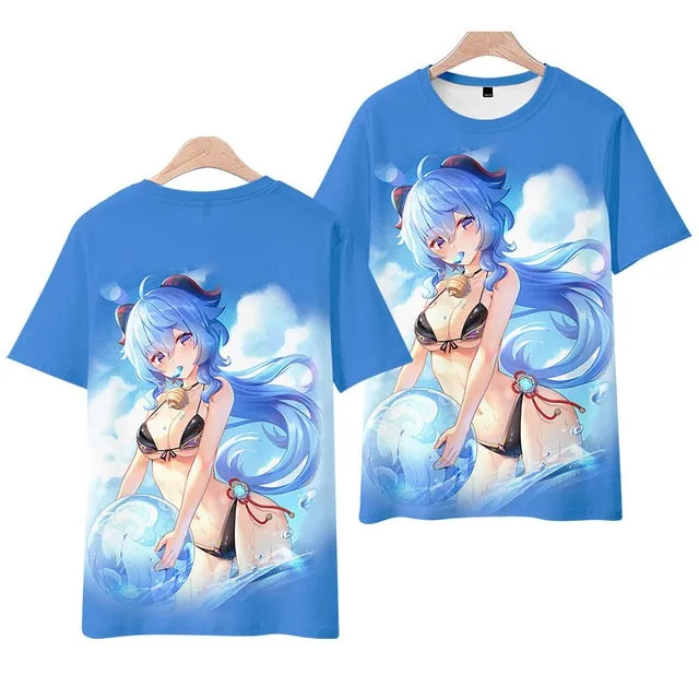 Anime T shirt Genshin Impact 3d Print Summer Men Women Fashion Oversized Tshirt Kids Boy Girl Tees Tops Clothing Casual Camiseta