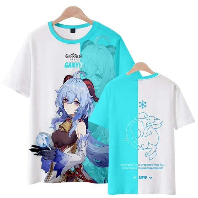 Anime T shirt Genshin Impact 3d Print Summer Men Women Fashion Oversized Tshirt Kids Boy Girl Tees Tops Clothing Casual Camiseta