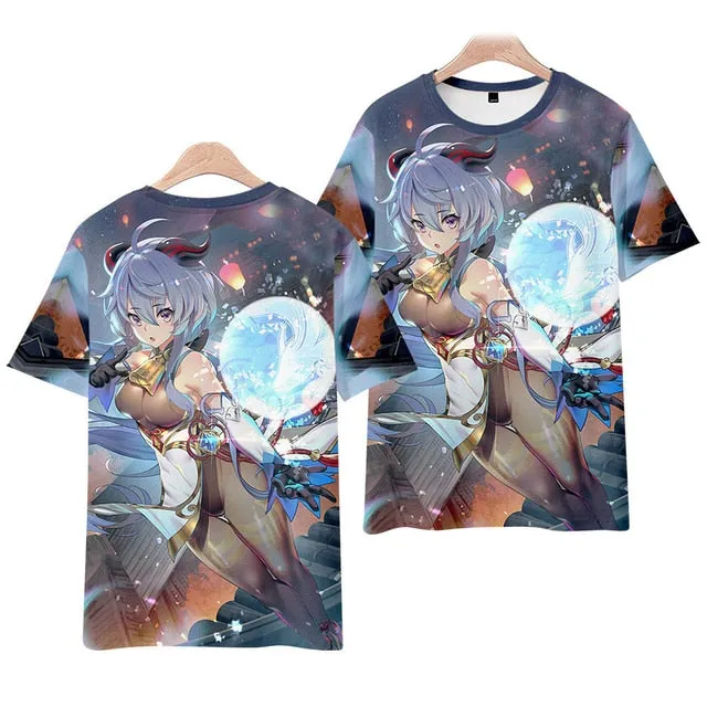 Anime T shirt Genshin Impact 3d Print Summer Men Women Fashion Oversized Tshirt Kids Boy Girl Tees Tops Clothing Casual Camiseta