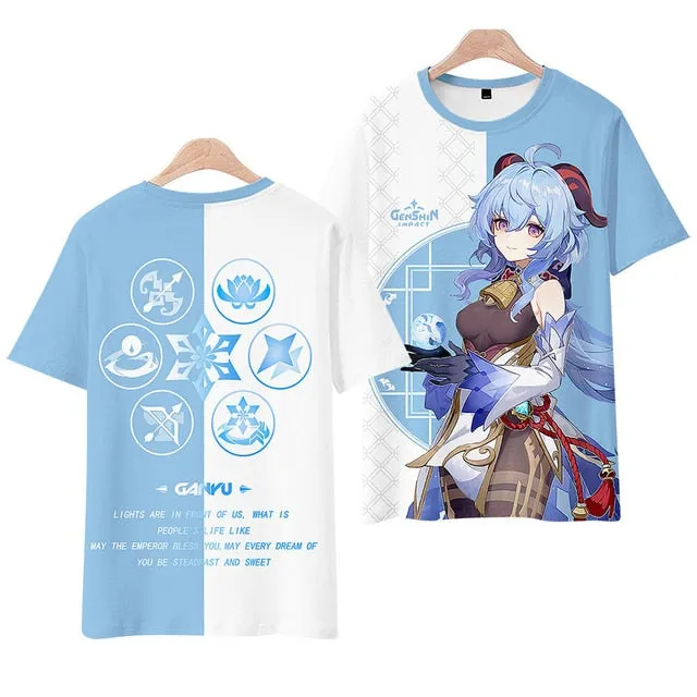 Anime T shirt Genshin Impact 3d Print Summer Men Women Fashion Oversized Tshirt Kids Boy Girl Tees Tops Clothing Casual Camiseta