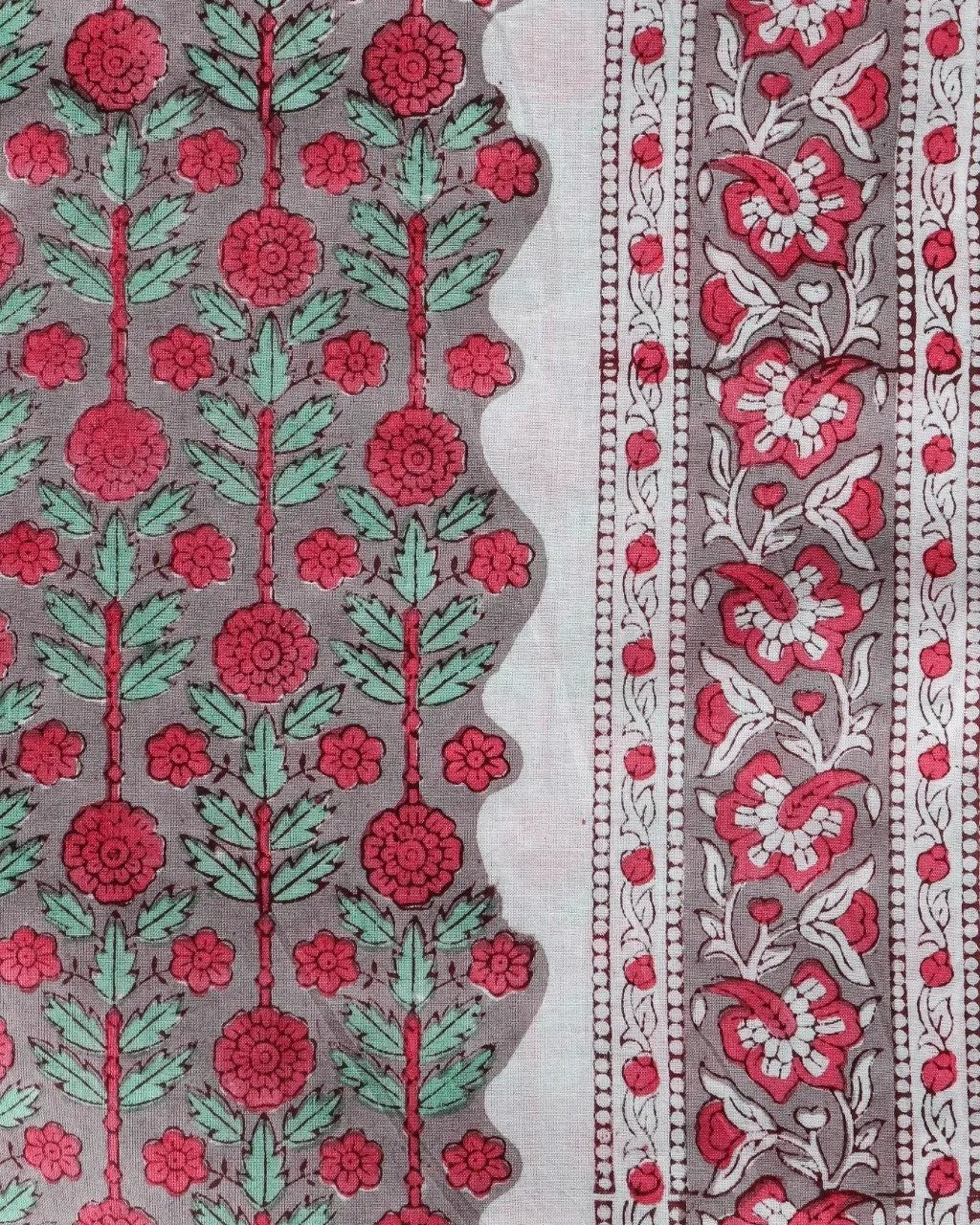 Appealing Hand Block Print Cotton Suit Material with Mulmul Dupatta (PRMUL248)