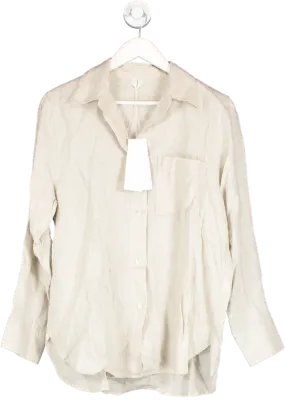 Arket Beige Linen Shirt UK 14