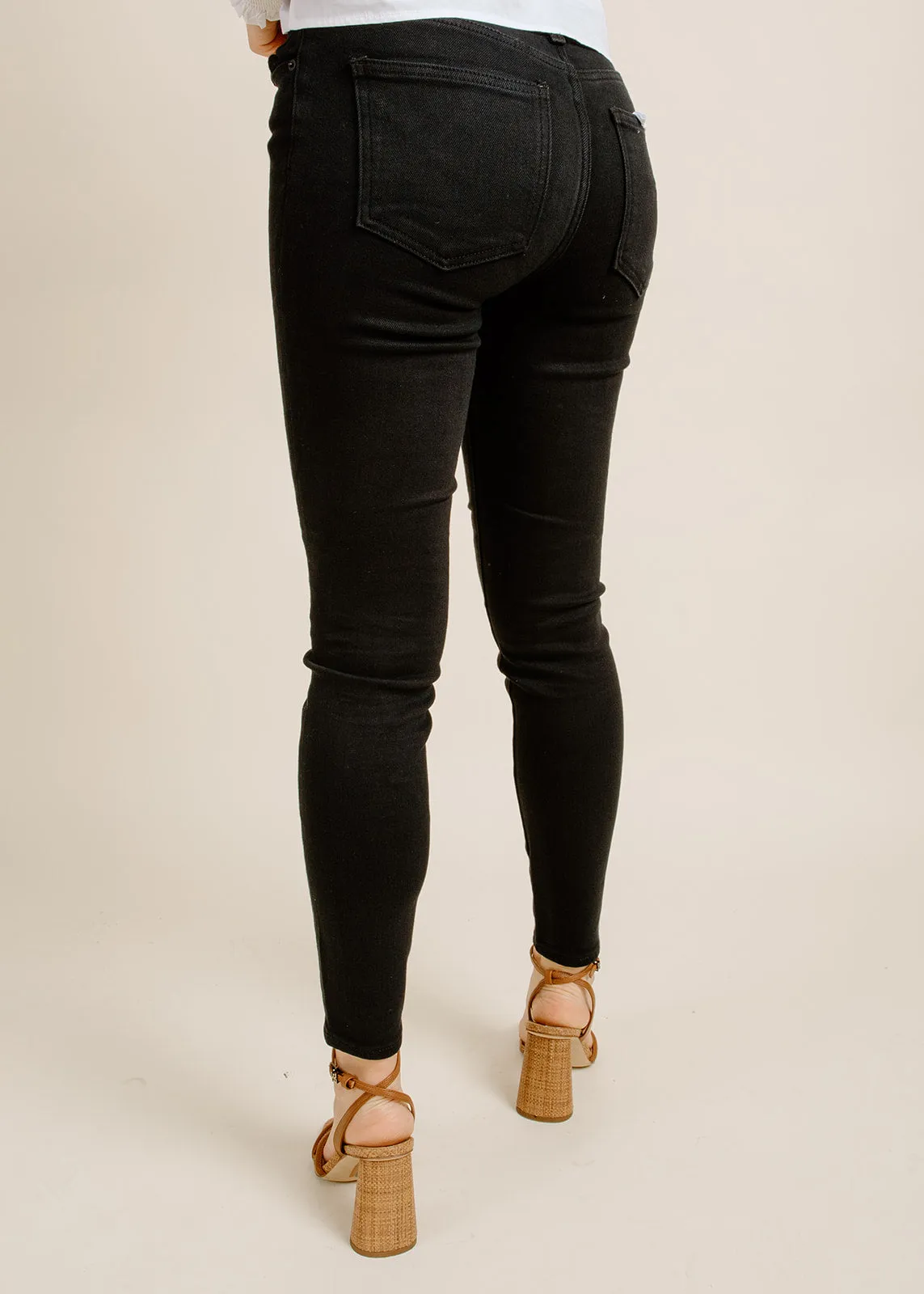 Audrey Midi Rise Skinny - Dark Vinyl