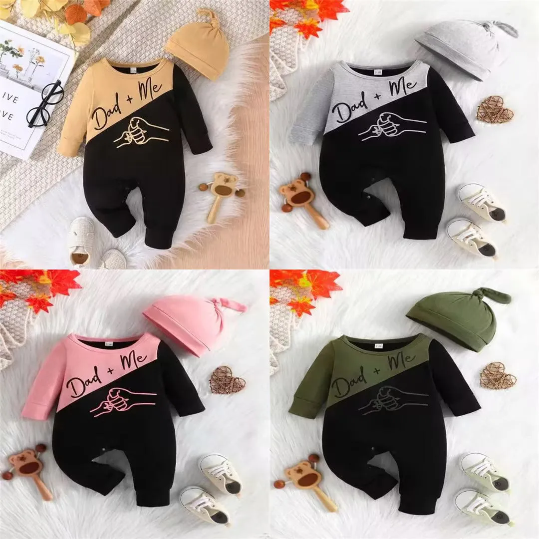 Baby Girls Boys Letters Color-blocking Jumpsuits Wholesale 24011188