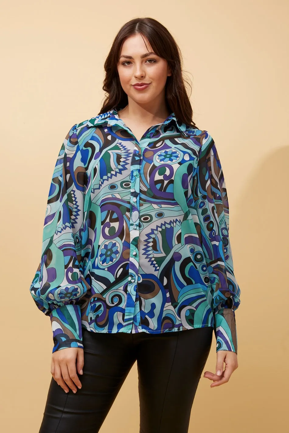 BELLE LONG BALLOON SLEEVE SHIRT