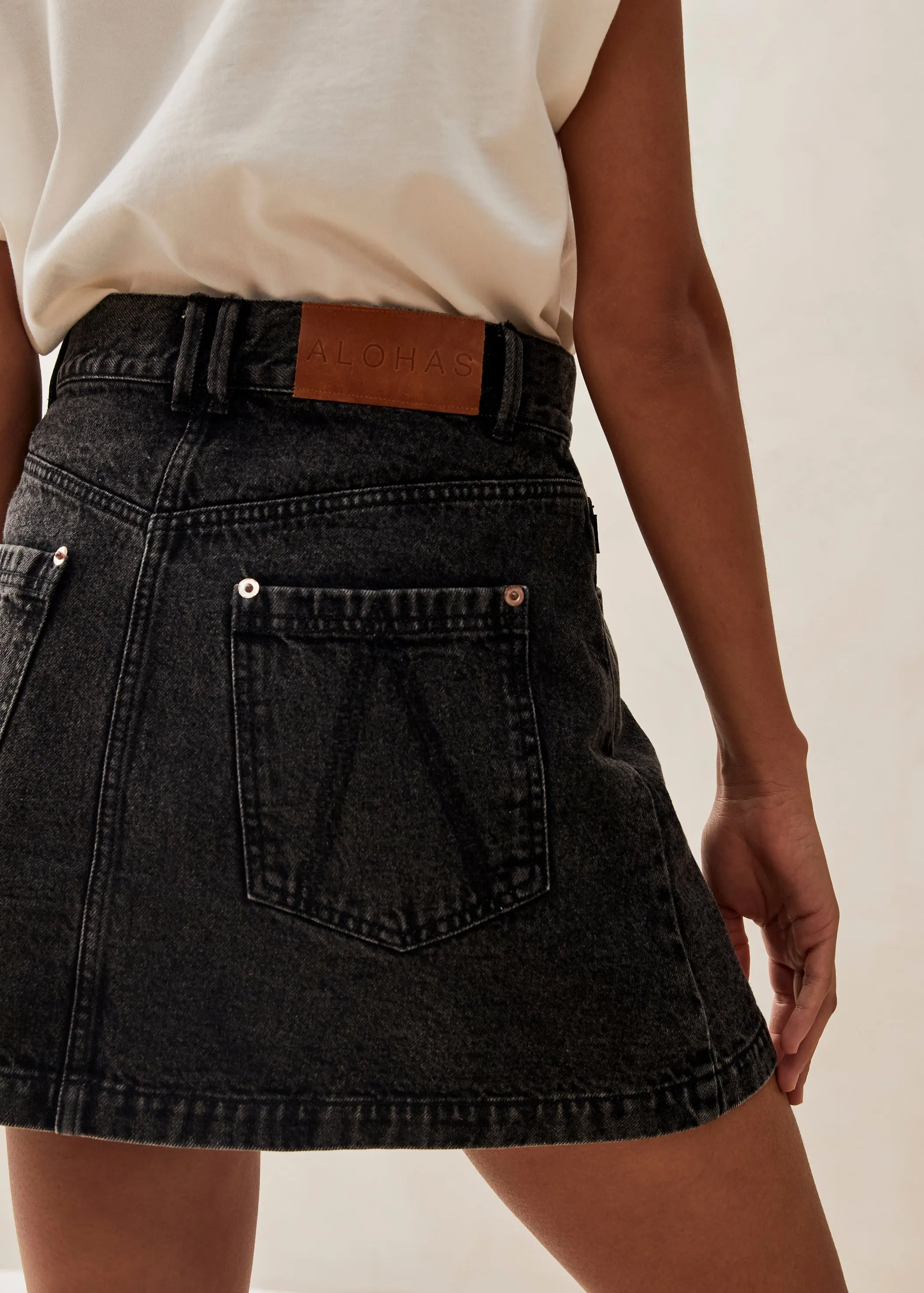 Boston Black Denim Skirt