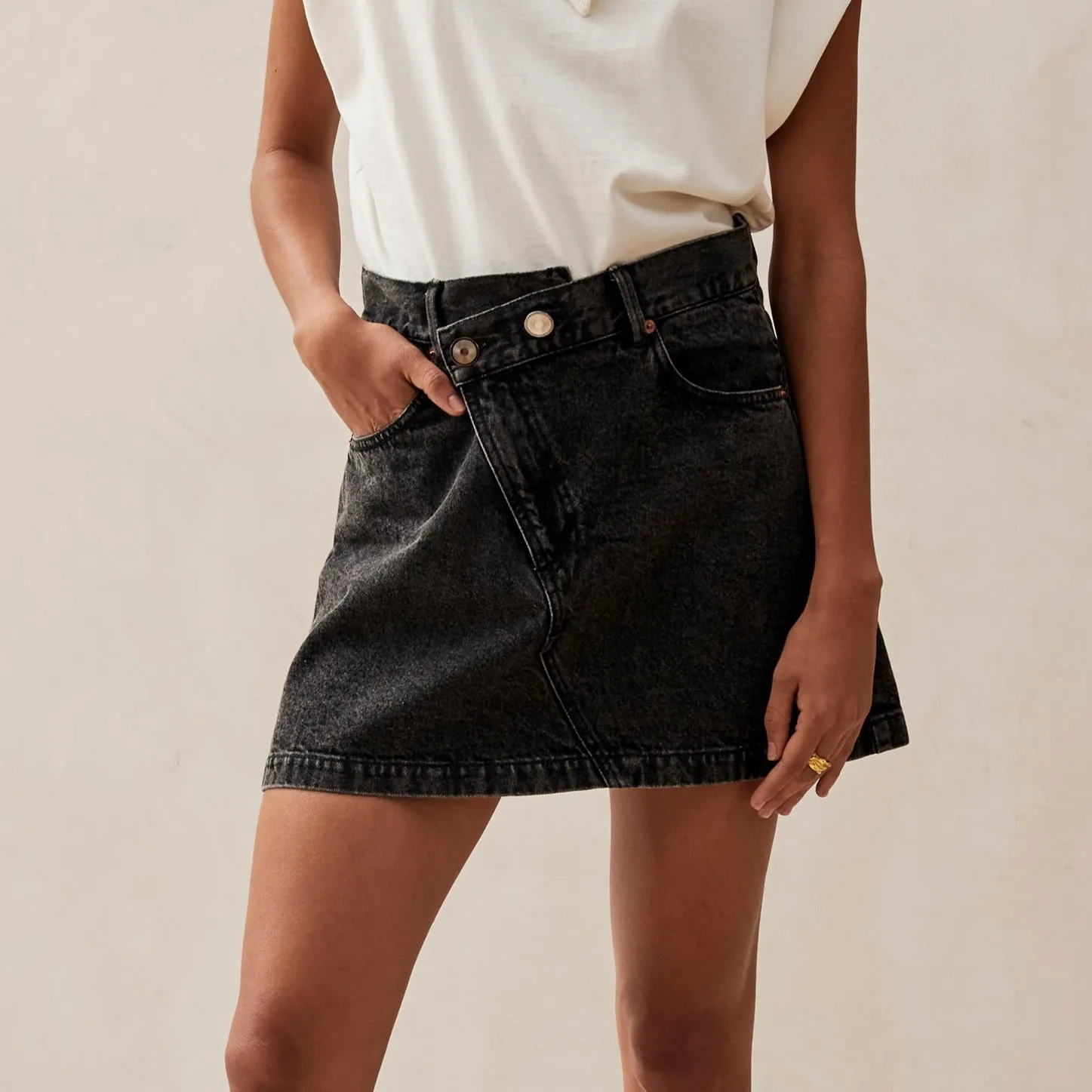 Boston Black Denim Skirt