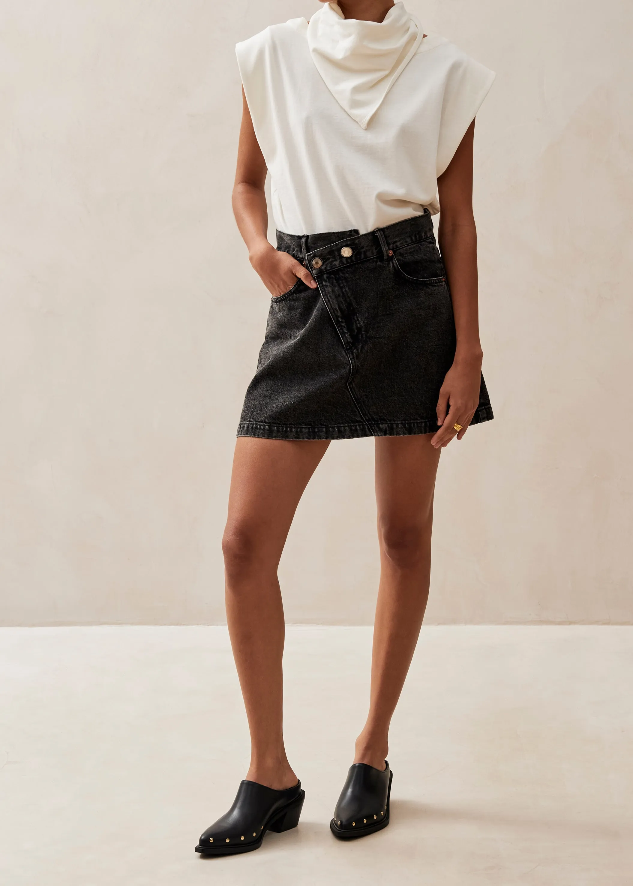 Boston Black Denim Skirt