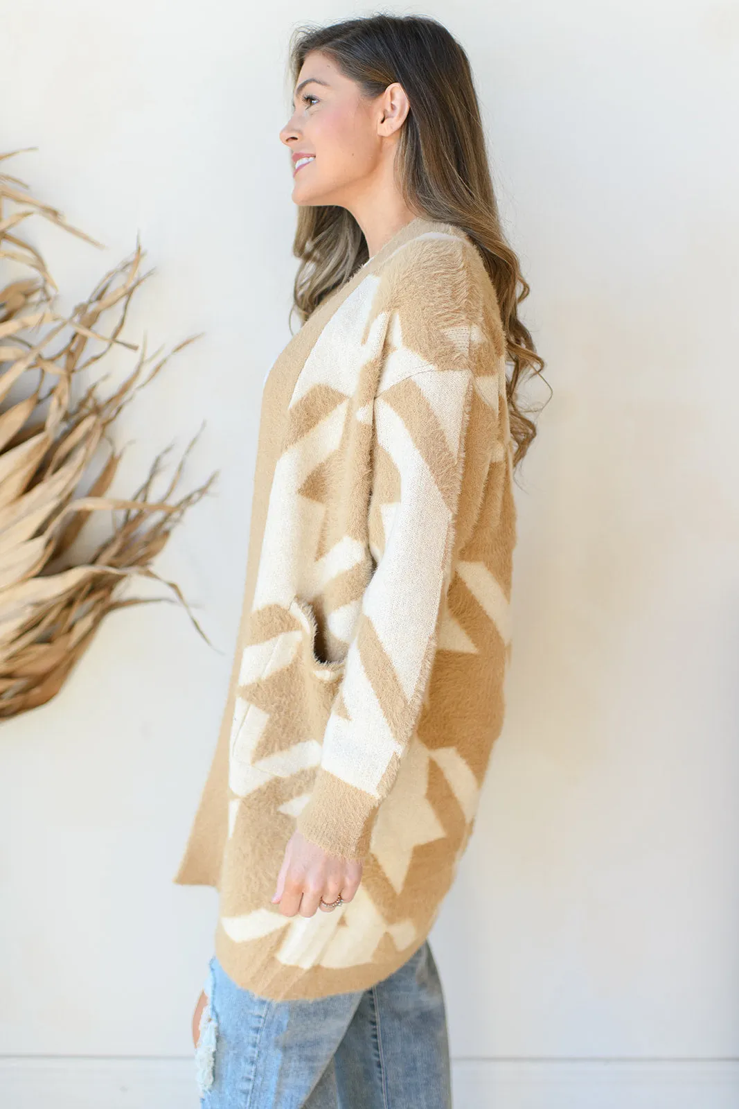 camel cream cardigan