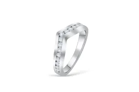 Chevron "V Shaped" Diamond Wedding Band 0.43 ct tw Round-cut 14K White Gold BAN009