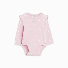 Child Of Mine Frilly Bodysuit - Pink Hearts