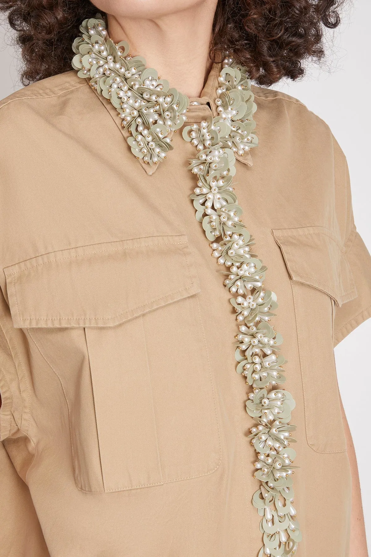 Ciaras Embroidered Shirt in Beige