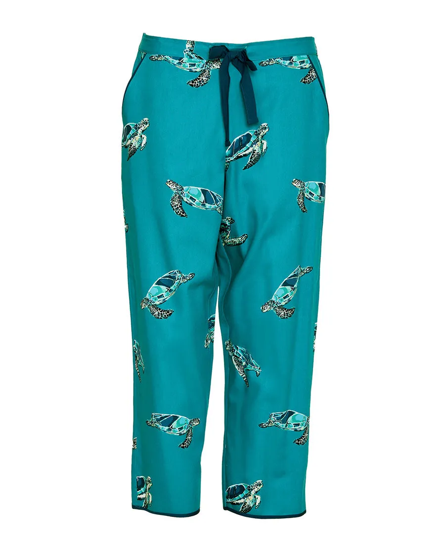 Cove Womens Turtle Print Cropped Pyjama Bottoms