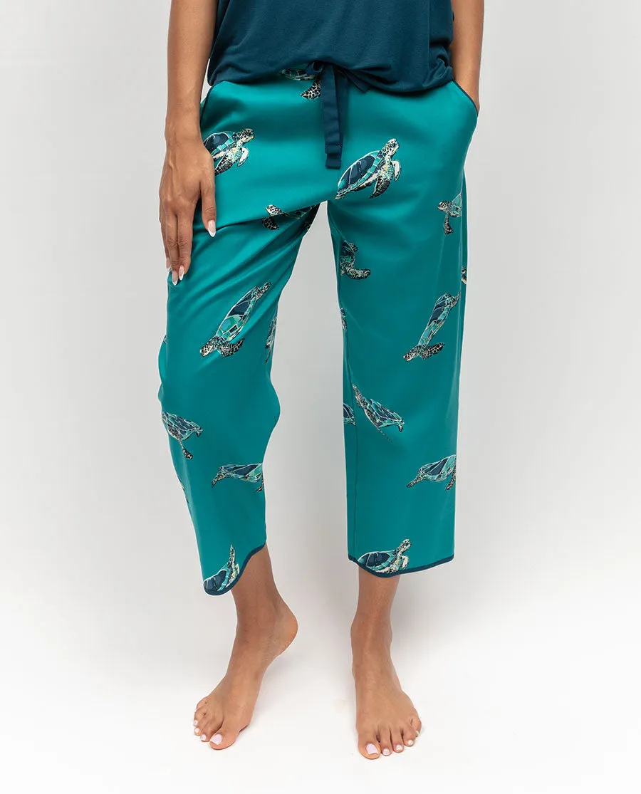 Cove Womens Turtle Print Cropped Pyjama Bottoms