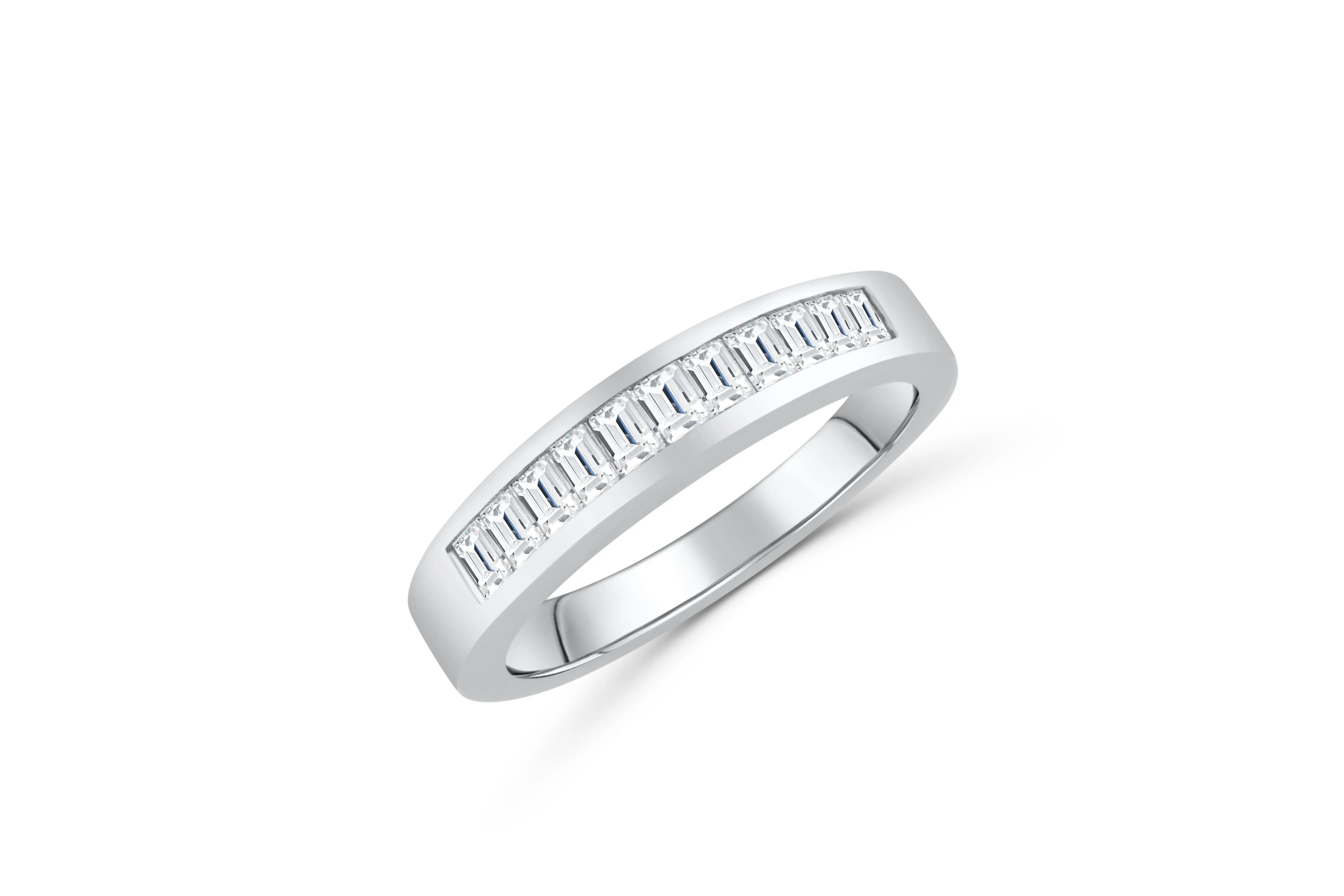 Diamond Wedding Band 0.78 ct tw Baguette-Cut 14K White Gold BAN062