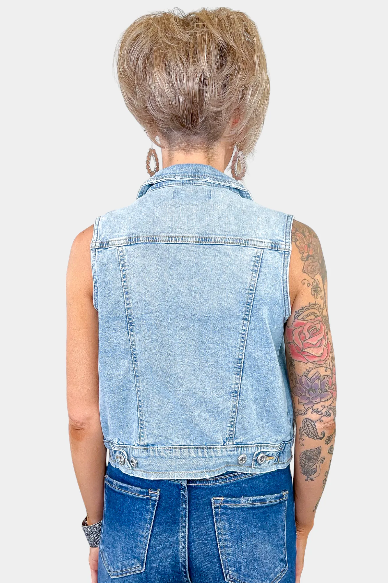 Distressed Denim Vest