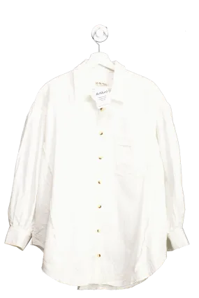 Free People Ivory Cotton Happy Hour cotton poplin oversize Shirt UK L