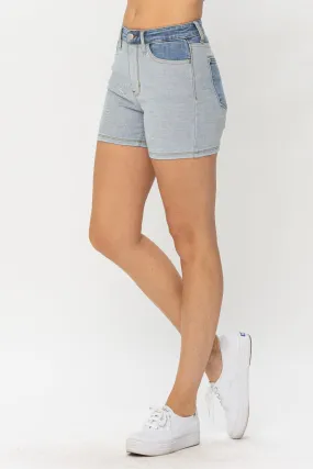 Judy Blue Full Size Color Block Denim Shorts