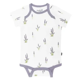 Kyte Baby Short Sleeve Printed Bodysuit in Lavender