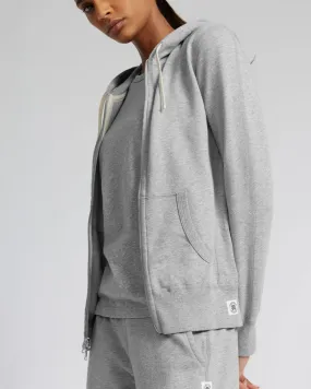 LIGHTWEIGHT TERRY FULL ZIP HOODIE WOMENS W3001 Heather Grey