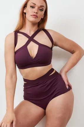 Lunalae Tia Strappy Crossover Top - Recycled Mulberry