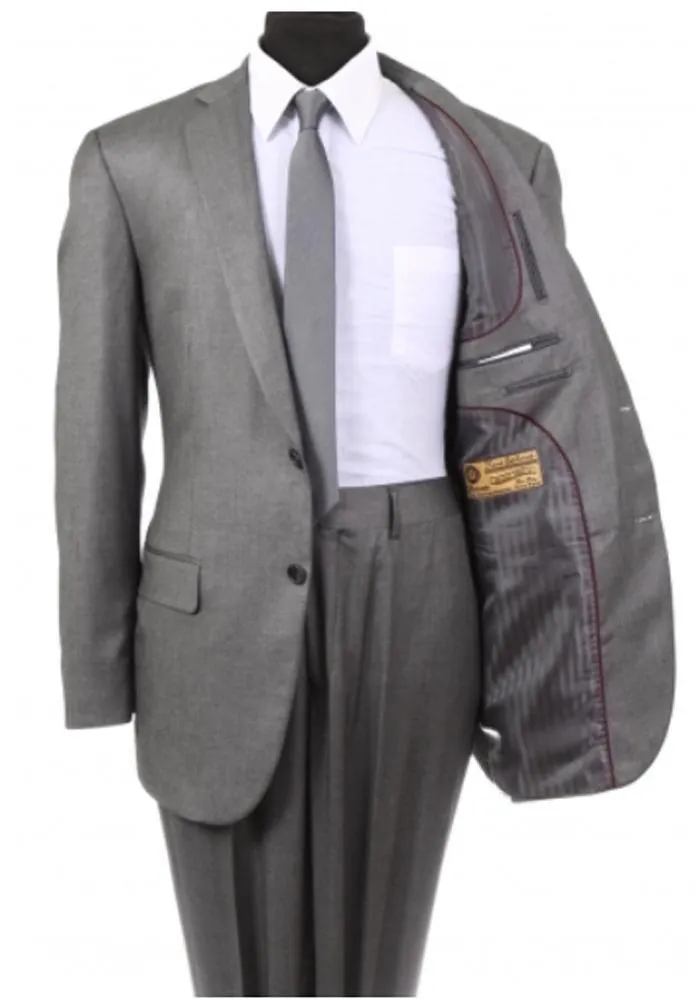 Men's  2-PC Wool Suit Regular Fit-Grey