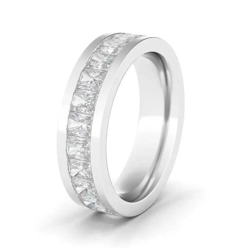 Men's Channel Set Radiant Cut Eternity Band