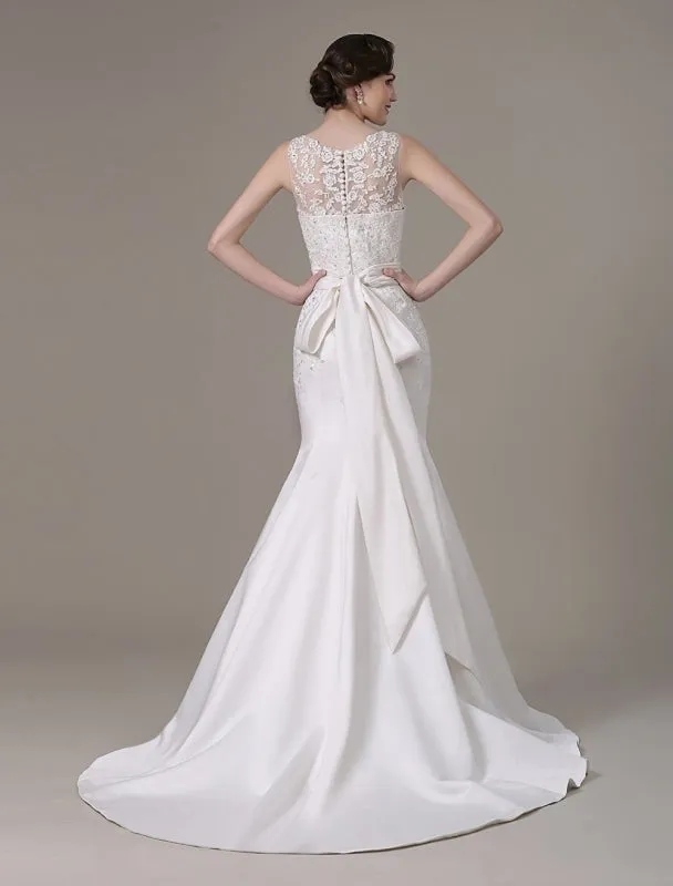 Mermaid Wedding Dresses With Elegant Detachable Lace Jacket Sweep Train(Veil Not Included) Exclusive