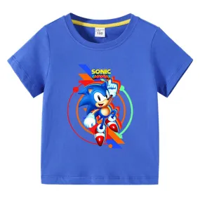 New 2020 Cool Cartoon Sonic T-shirt Kids Summer T Shirt Youth Boys Girls Tshirt Casual Top Tee children's clothing for boy Girl