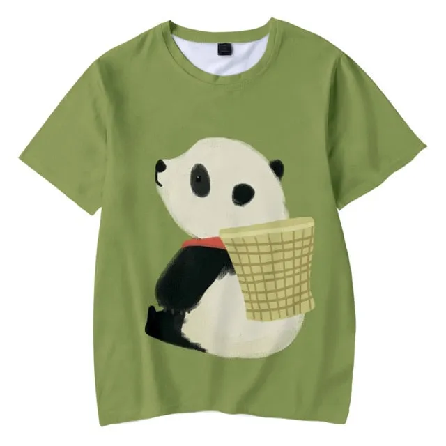 New Animal Panda 3D Printing T-shirt Ladies Men Boys Girls Children Harajuku Short Sleeve Funny Graphic Casual Clothing Tops