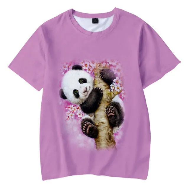 New Animal Panda 3D Printing T-shirt Ladies Men Boys Girls Children Harajuku Short Sleeve Funny Graphic Casual Clothing Tops