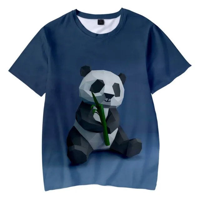 New Animal Panda 3D Printing T-shirt Ladies Men Boys Girls Children Harajuku Short Sleeve Funny Graphic Casual Clothing Tops