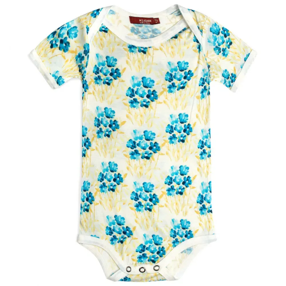 Organic Baby One Piece ~ Sky Floral