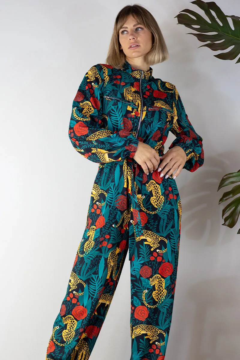 Printed Long Sleeve Jumpsuit