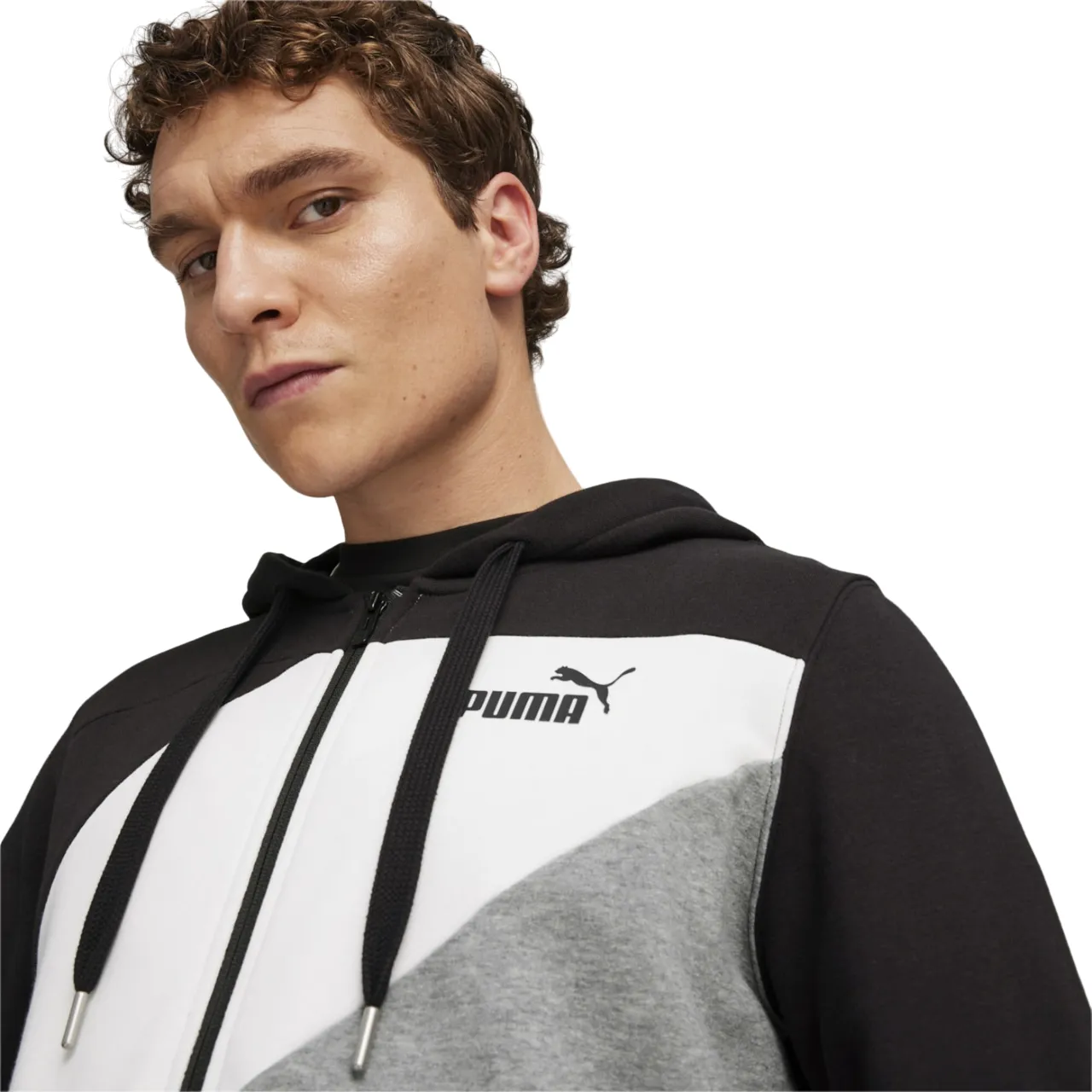 Puma men's tracksuit with hood 679730-01 black-white