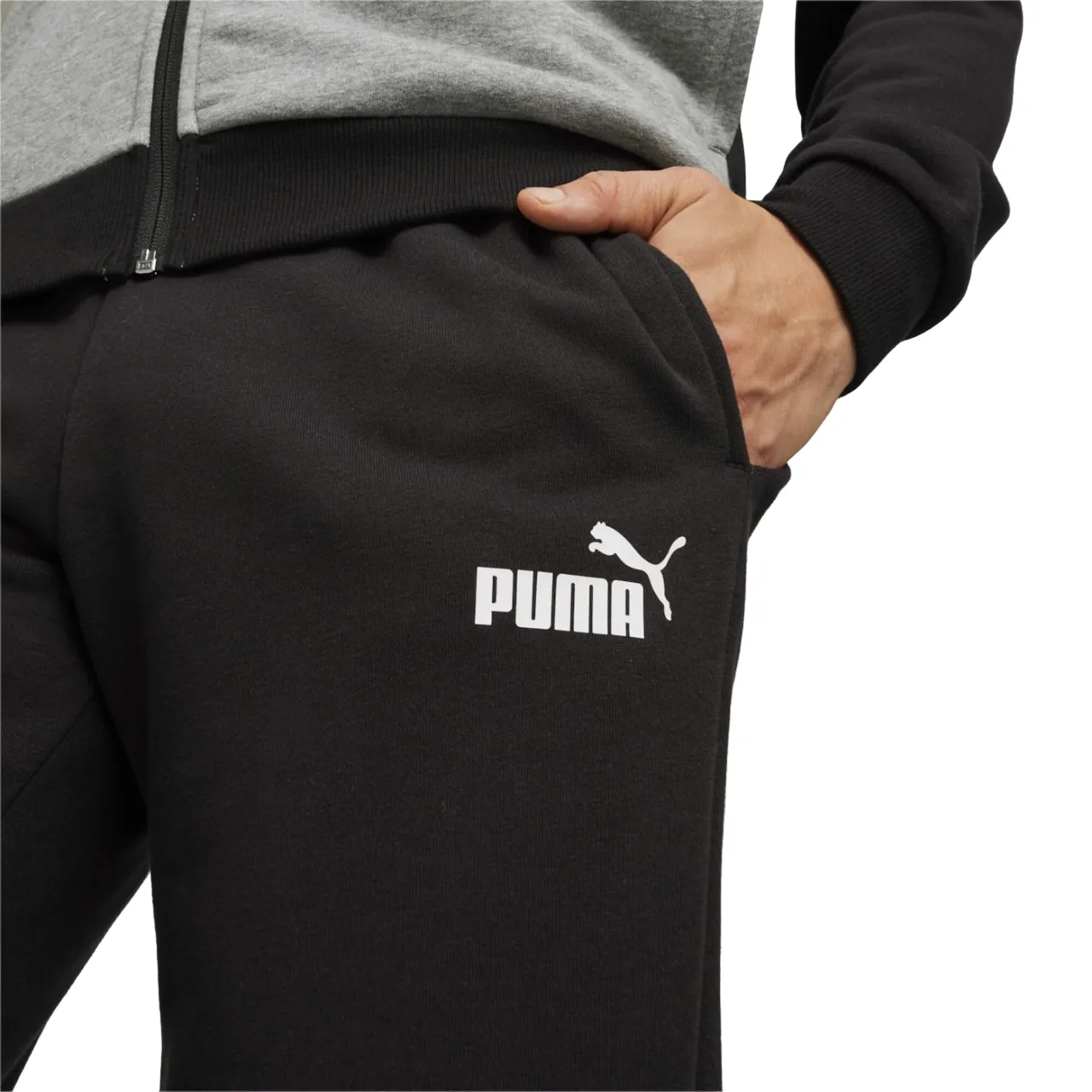 Puma men's tracksuit with hood 679730-01 black-white