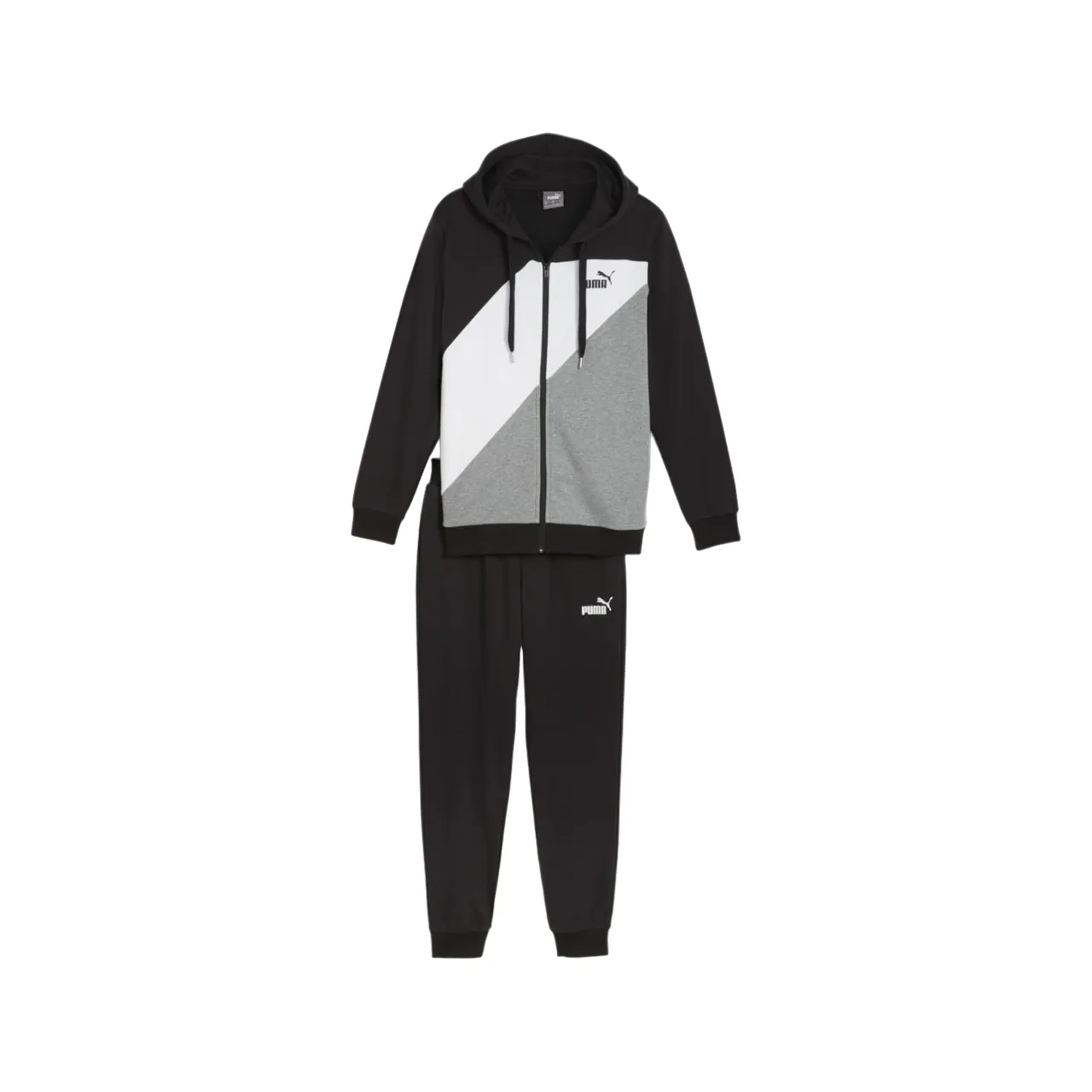 Puma men's tracksuit with hood 679730-01 black-white