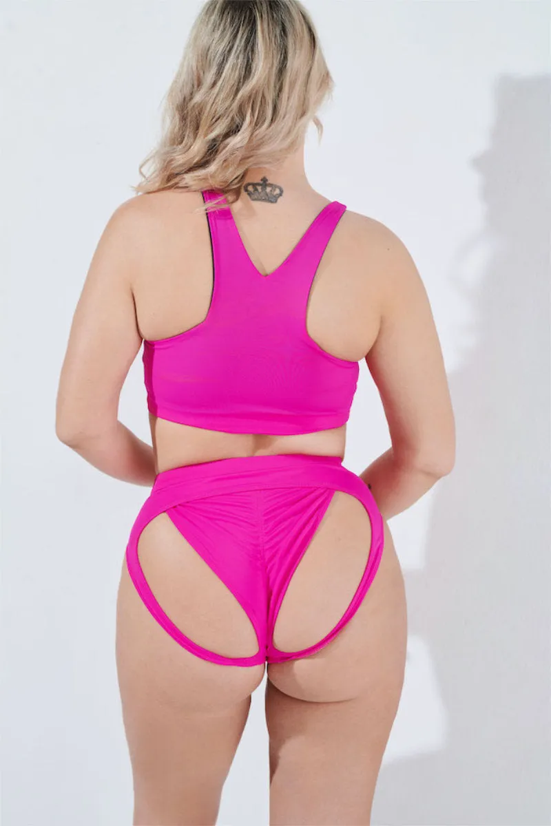 RAD Lover Reversible Top - Hot Pink/Black