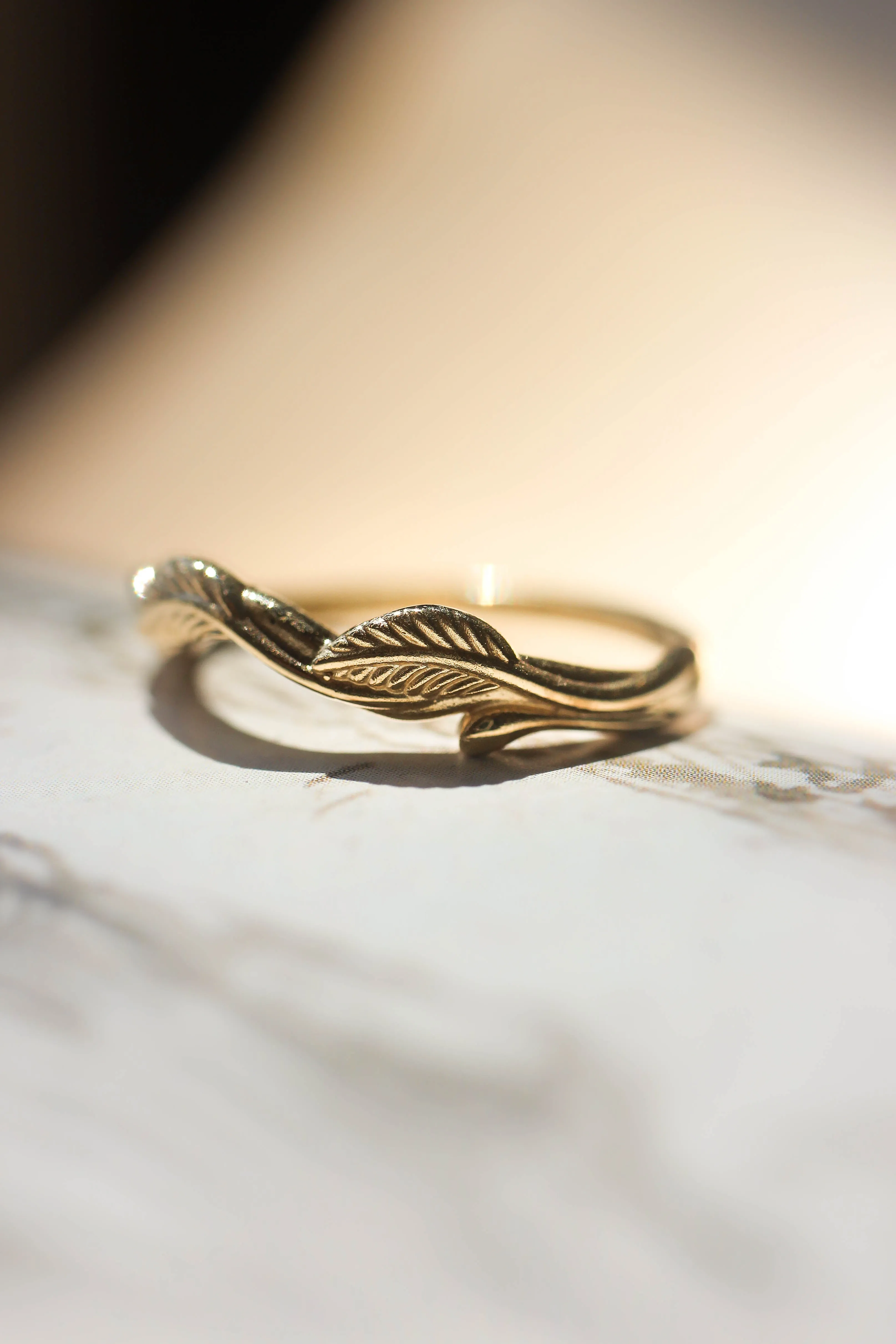 READY TO SHIP: Twig wedding ring in 14K yellow gold, RING SIZE 6.5 US