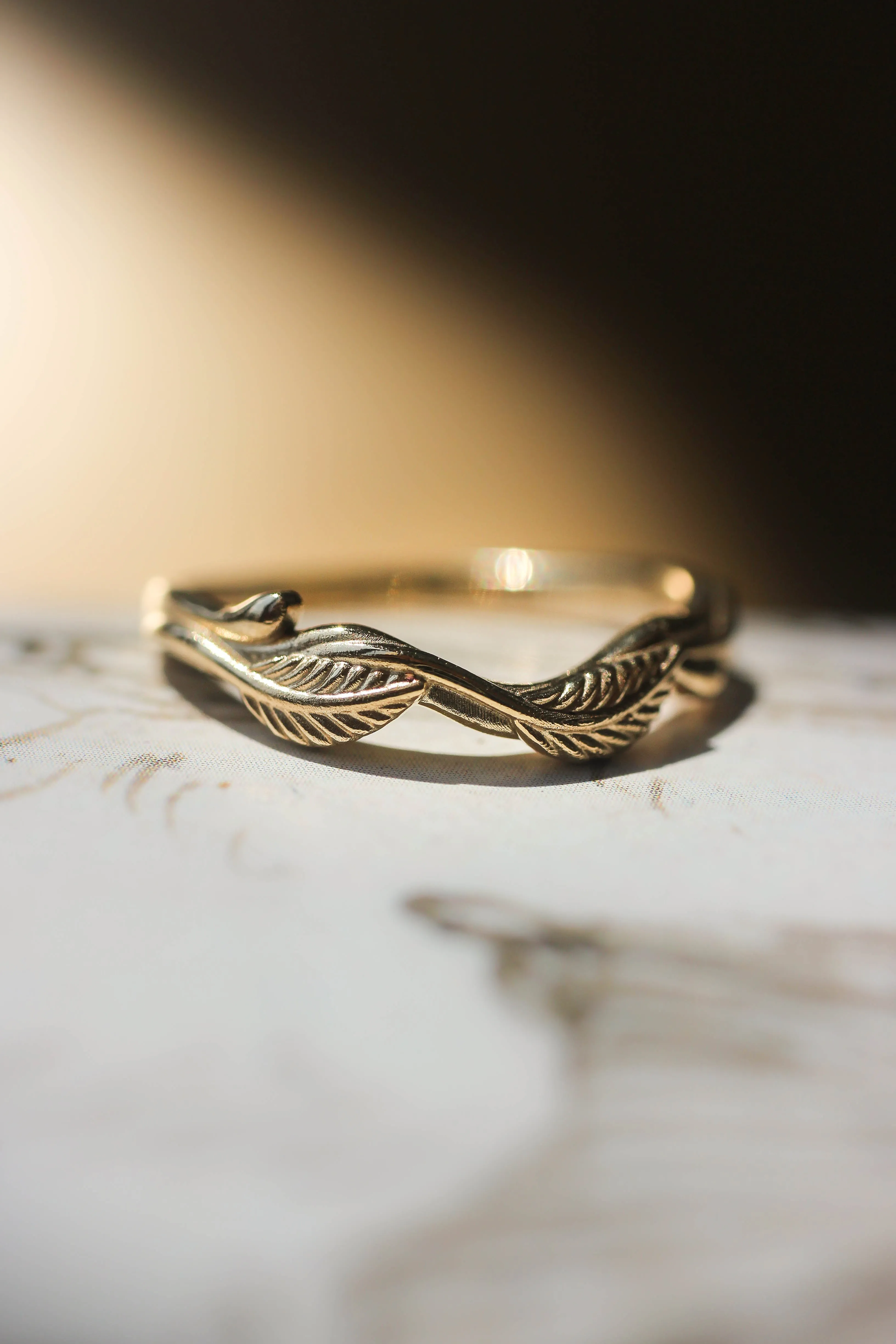 READY TO SHIP: Twig wedding ring in 14K yellow gold, RING SIZE 6.5 US