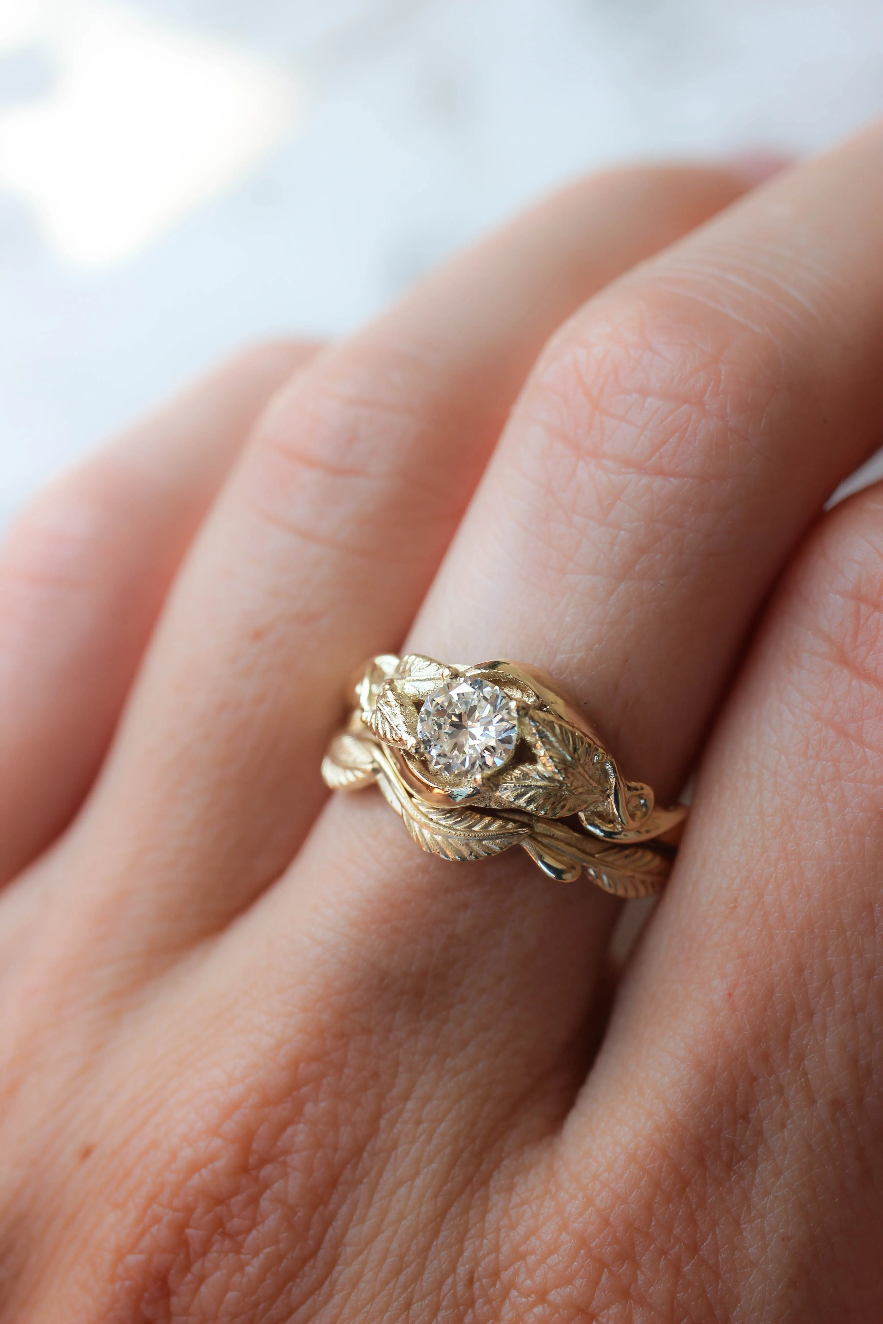 READY TO SHIP: Twig wedding ring in 14K yellow gold, RING SIZE 6.5 US