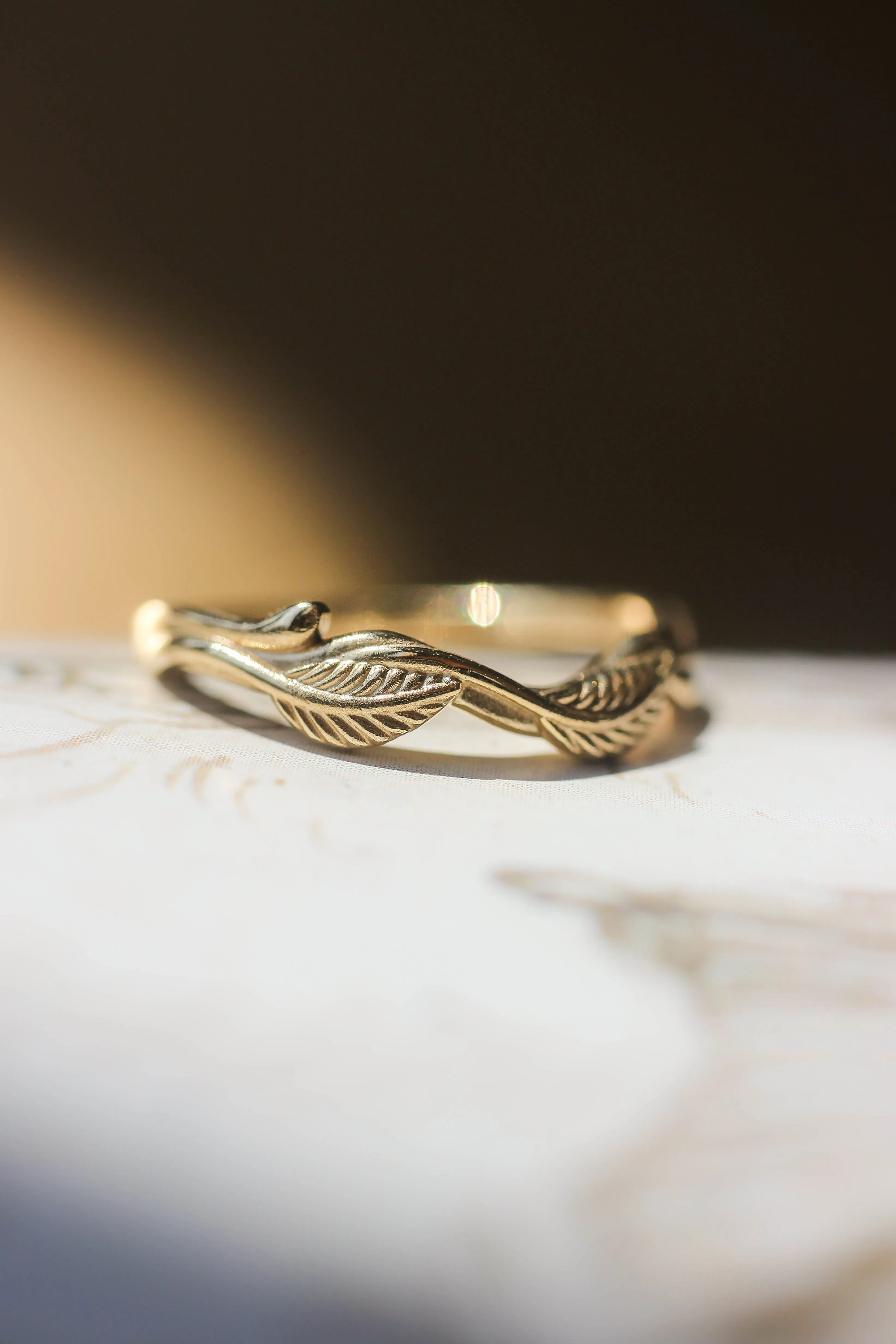 READY TO SHIP: Twig wedding ring in 14K yellow gold, RING SIZE 6.5 US