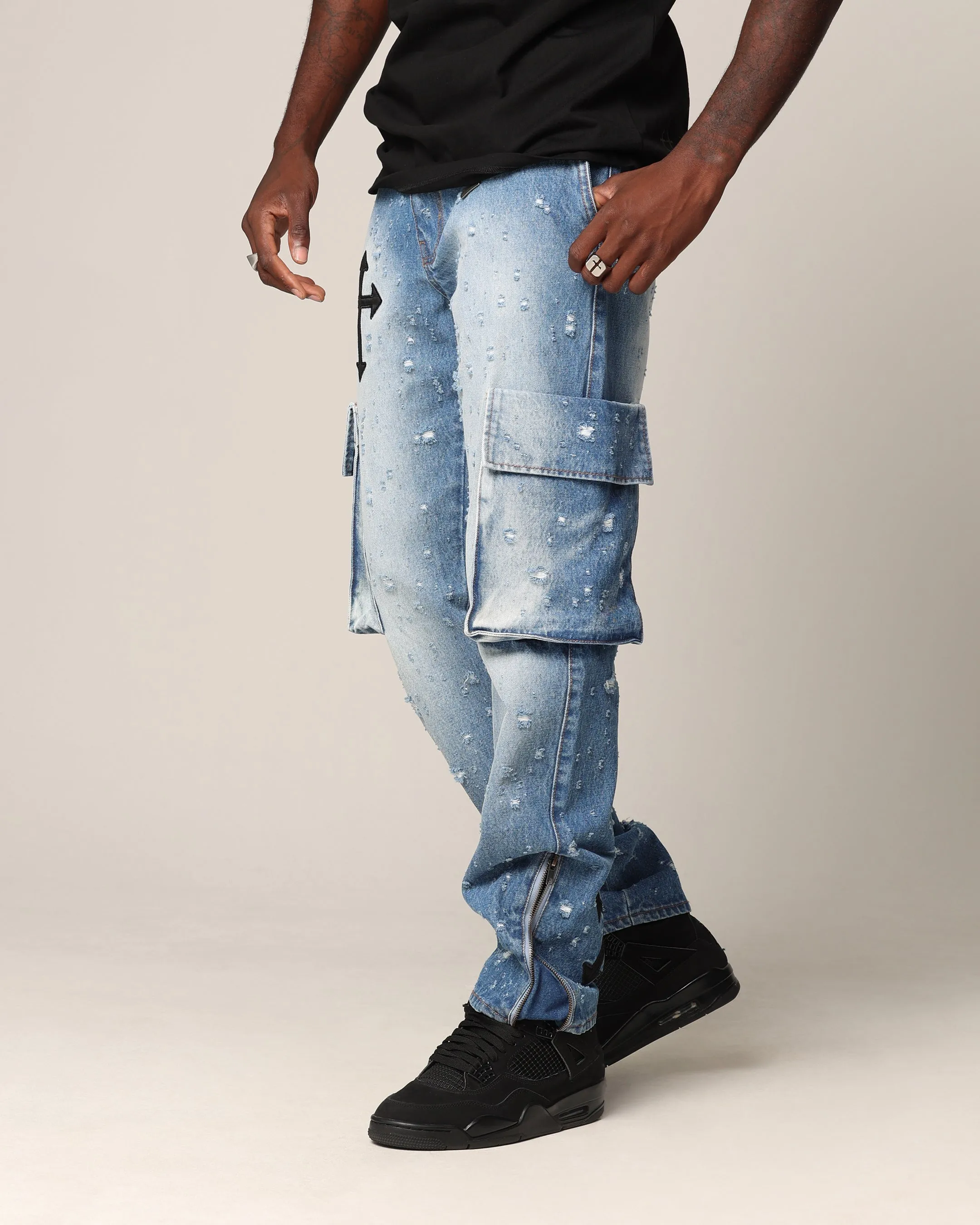 Saint Morta Sorcery Cargo Jeans Washed Blue