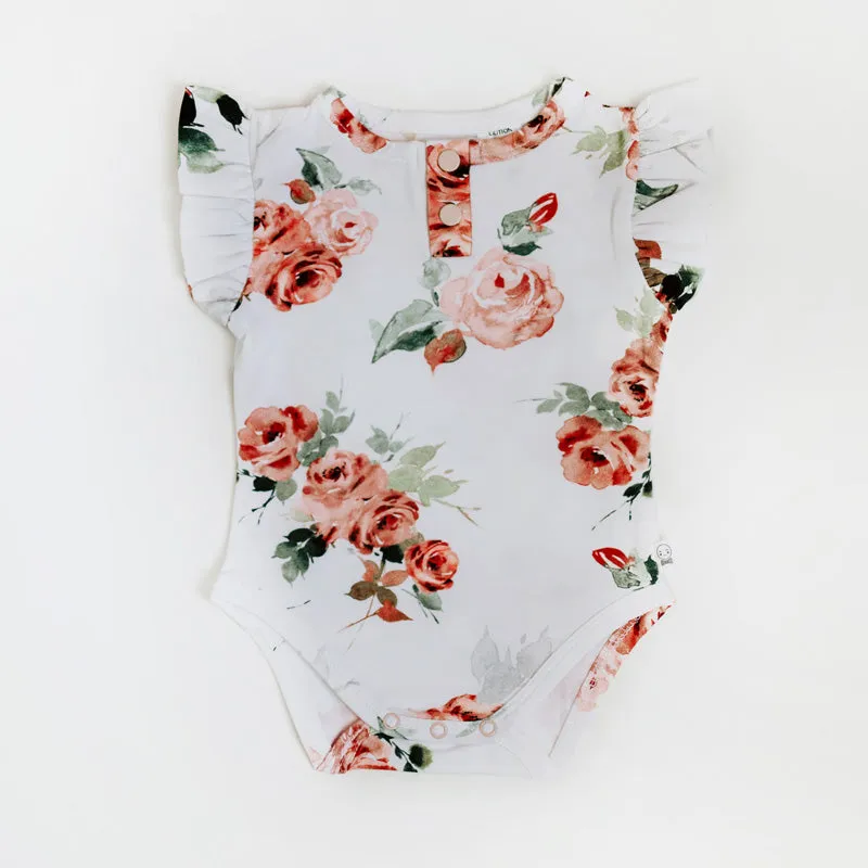 Short Sleeve Bodysuit (Rosebud) - Size Newborn (0000)