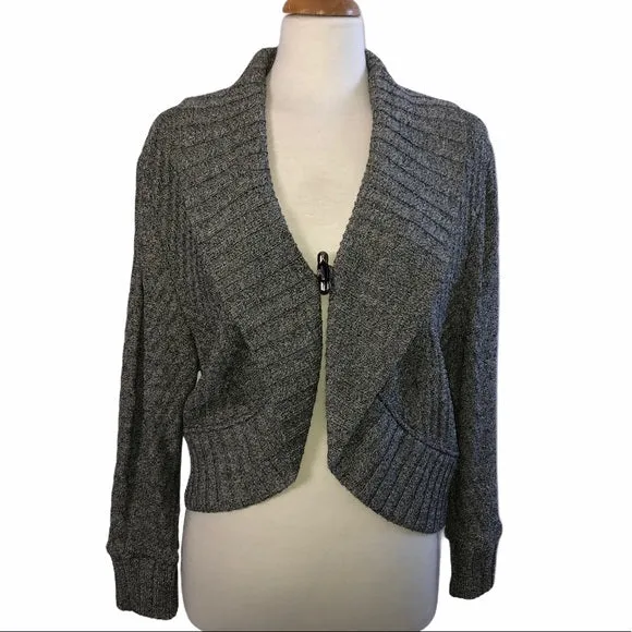 St. John Single Clasp Grey Cardigan