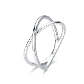 Sterling Silver Cross Double Layer Ring For Women